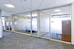 office front gravity lock systems glass demountable walls