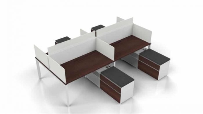 modern desking with panels and storage