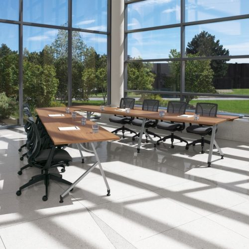 Roma mesh task Chair sitting at training room with windows