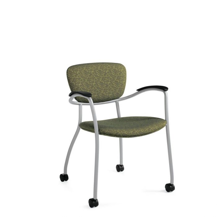 Caprice guest chair with arms and 4 casters, model 3365C. This chair has been placed on a white background.