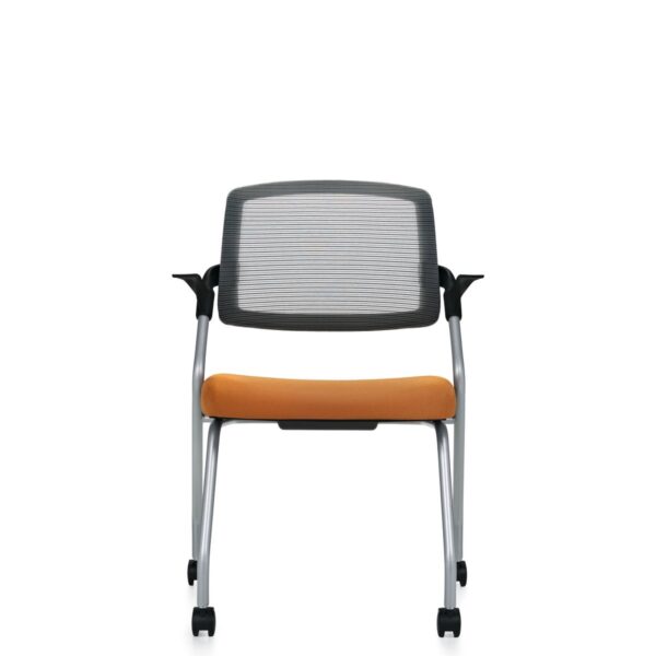 Spritz flip seat nesting armchair, model 6765C. This chair has been placed on a white background.