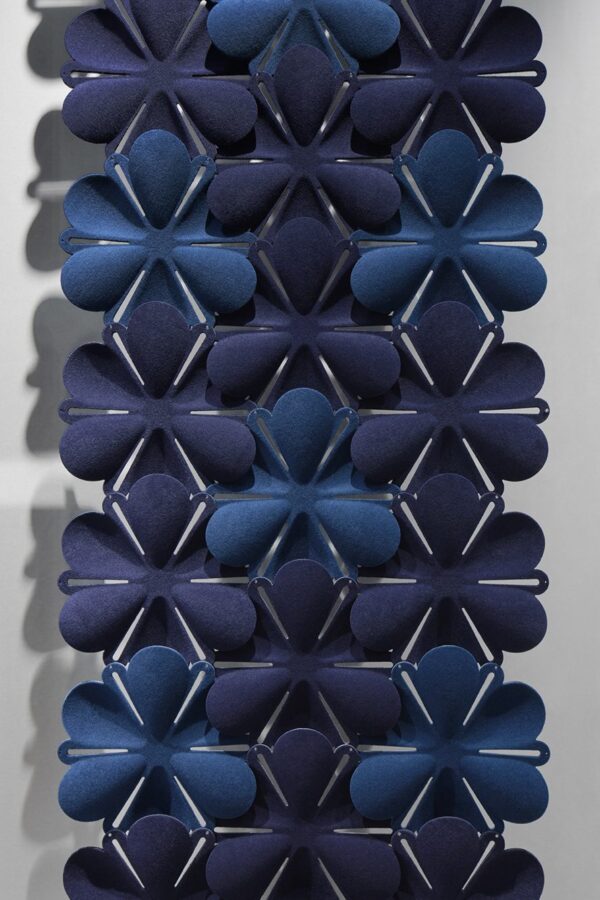 Studio shot showing a tall column created by Airbloom acoustic panels.
