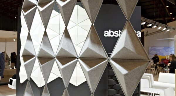 Aircone making up a partition for the back of a stage area | Collaborative Office Interiors