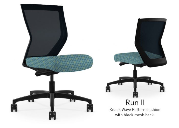 Run II High Back Black Frame Office Chair with Black Mesh Back