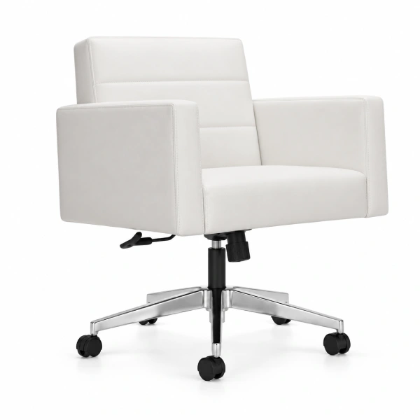 Global Jeo Contemporary Lounge Chair, Swivel Pedestal