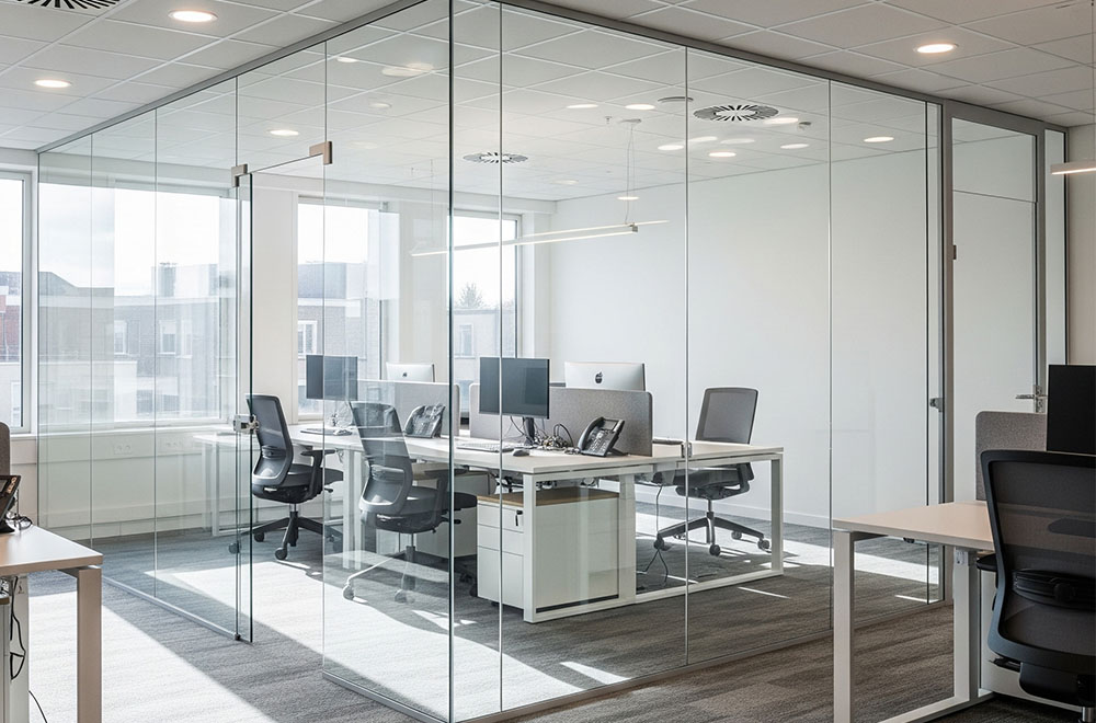 glass demountable wall