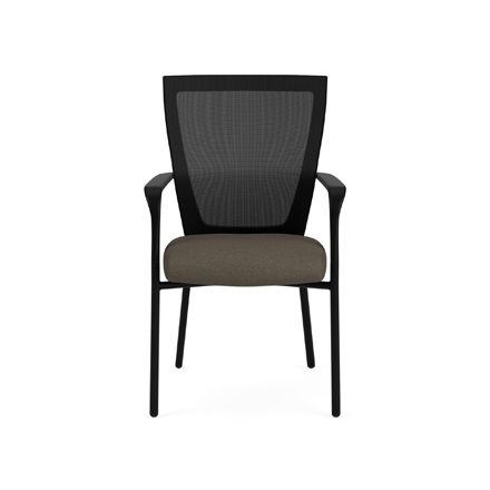 Via Run II Black Mesh Guest Chair with Taupe Seat