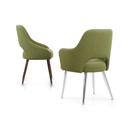 Global Erin Olive Green Office Guest Chair with Chrome Legs
