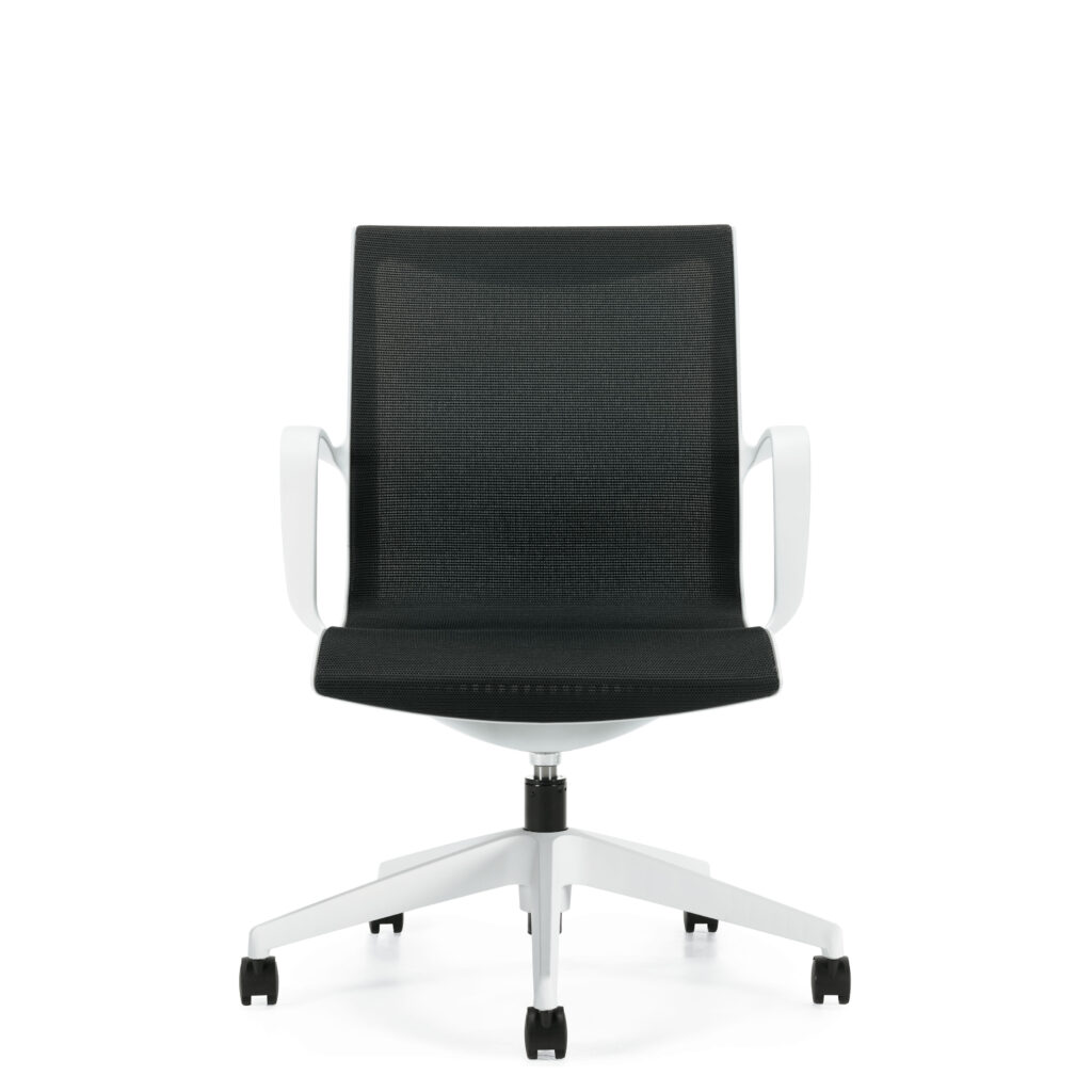 Solar Mesh Office Chair with White Frame and Arms