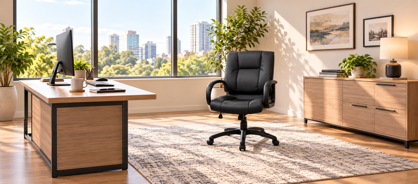 Offices To Go Luxhide Executive High-Back Chair, Bonded Leather