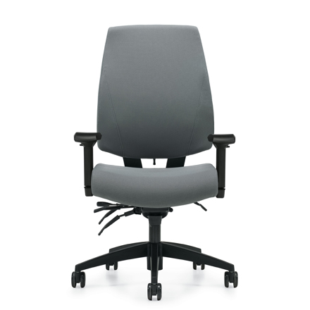 Ergo High-Back Heavy-Duty Chair with Gray Upholstery