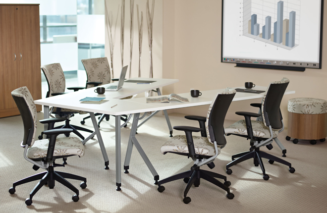 Global Junction Work and Training Tables White Modular