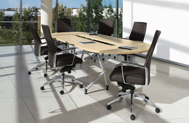 Global Junction Work and Training Tables Woodgrain Racetrack