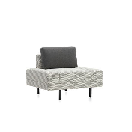 Global ML Park Two-Tone Lounge Bench with Gray Back