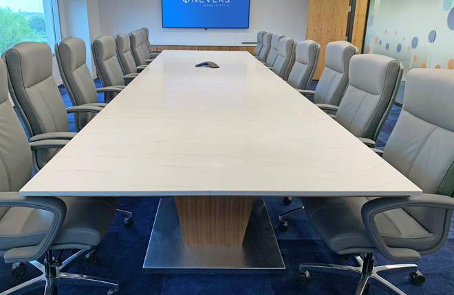 Tempezo Meeting Tables Series White Stone Top