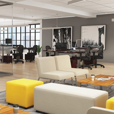Offices To Go Upholstered Modular Lounge Ottoman