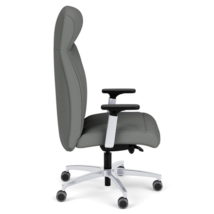 Via Oslo High-Back Leather Executive Chair with Black Arm Pads