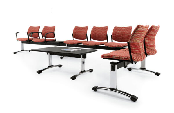 Sidero Tandem Beam Seating with Tables