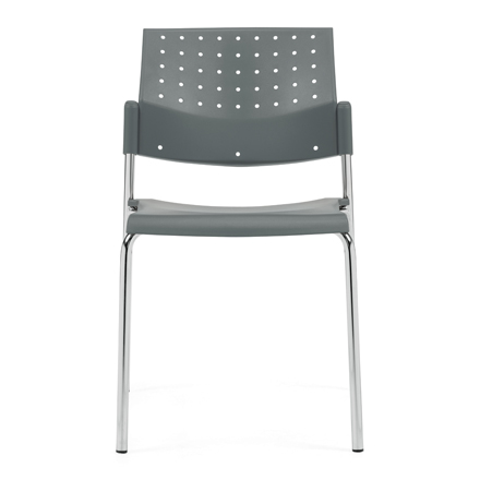 Global Sonic Armless Outdoor Chair with Grey Poly Back and Seat