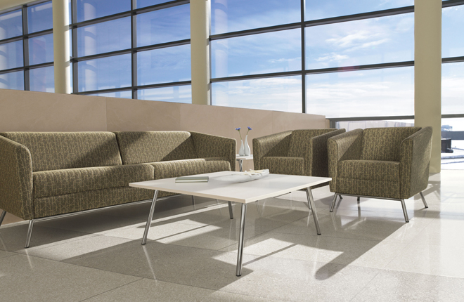 Global Wind Square Lounge Coffee Table with Metal Legs