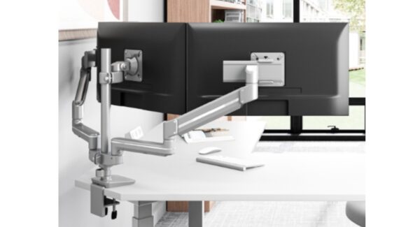 Global Dual Adjustable Monitor Arm with Desk Clamp