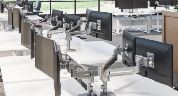 Global Adjustable Monitor Arm for Benching Workstations