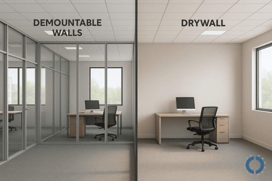 demountable wall-drywall