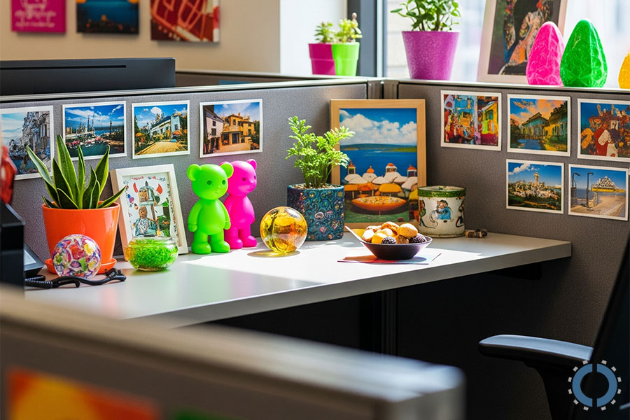 how to decorate a cubicle-Photos and Mementos