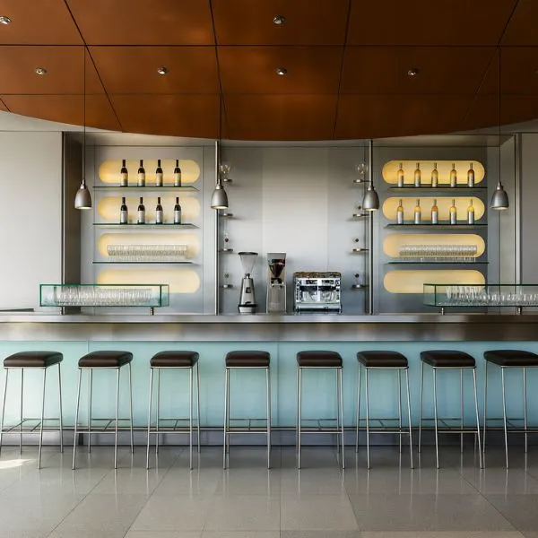 Office lounge and amenity spaces in Houston