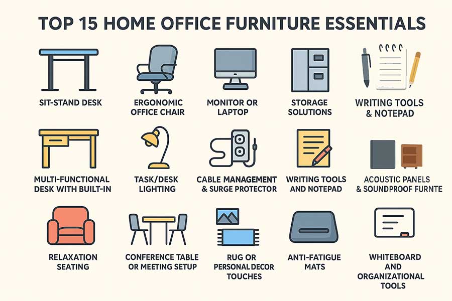 Top 15 Office Furniture Every Home Office Needs-2025