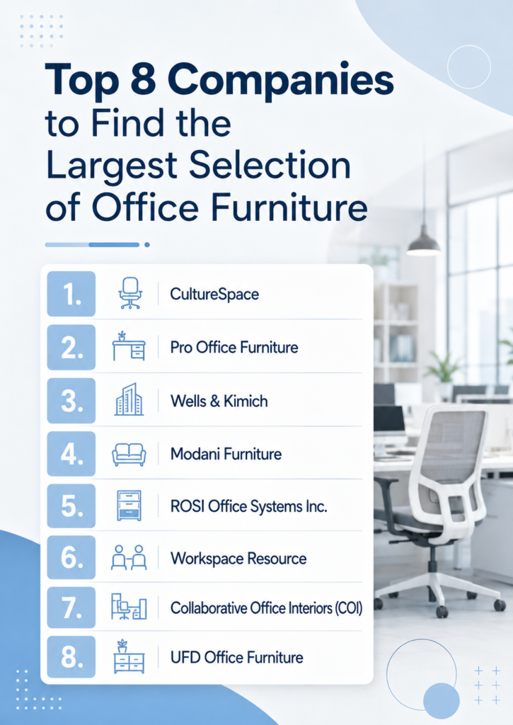 Top 8 Companies to Find the Largest Selection of Office Furniture