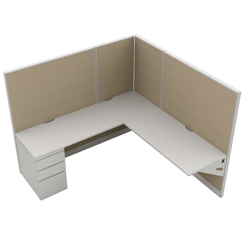 A Private Office Cubicle with white background