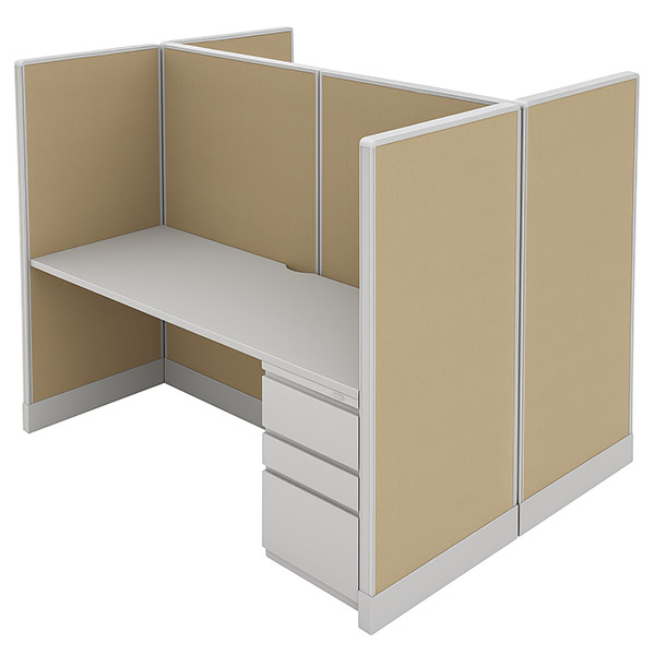 Back-to-Back 2-Pod 54″H x 60″W Workstations – 60″ x 24″ Tops with BBF Pedestals