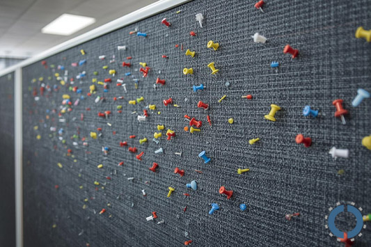 How to Hang Things on Cubicle Walls-Push-pins, T-pins