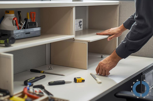 Remove Cubicle Shelves