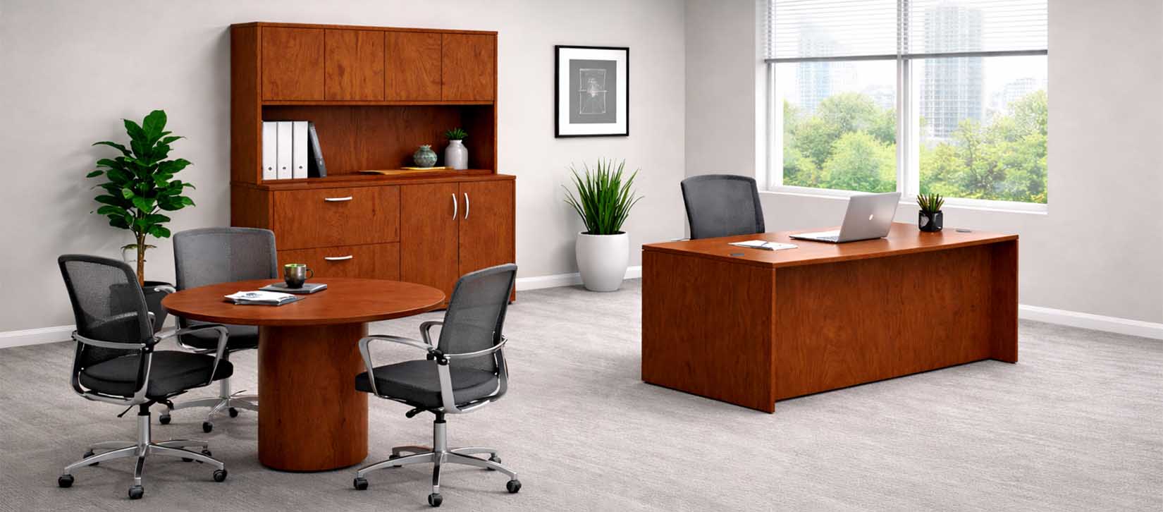 Ventnor Offices to Go Veneer Typical Executive Desks