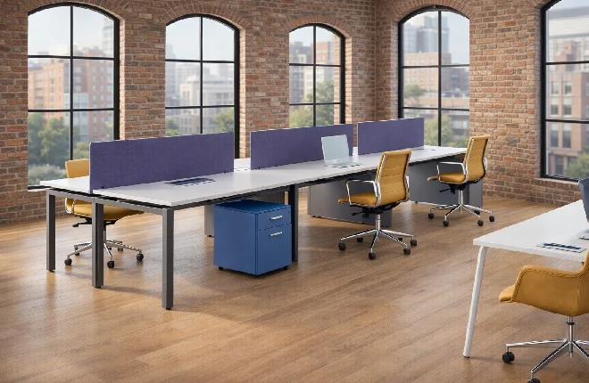 kinex adjustable height benching desk