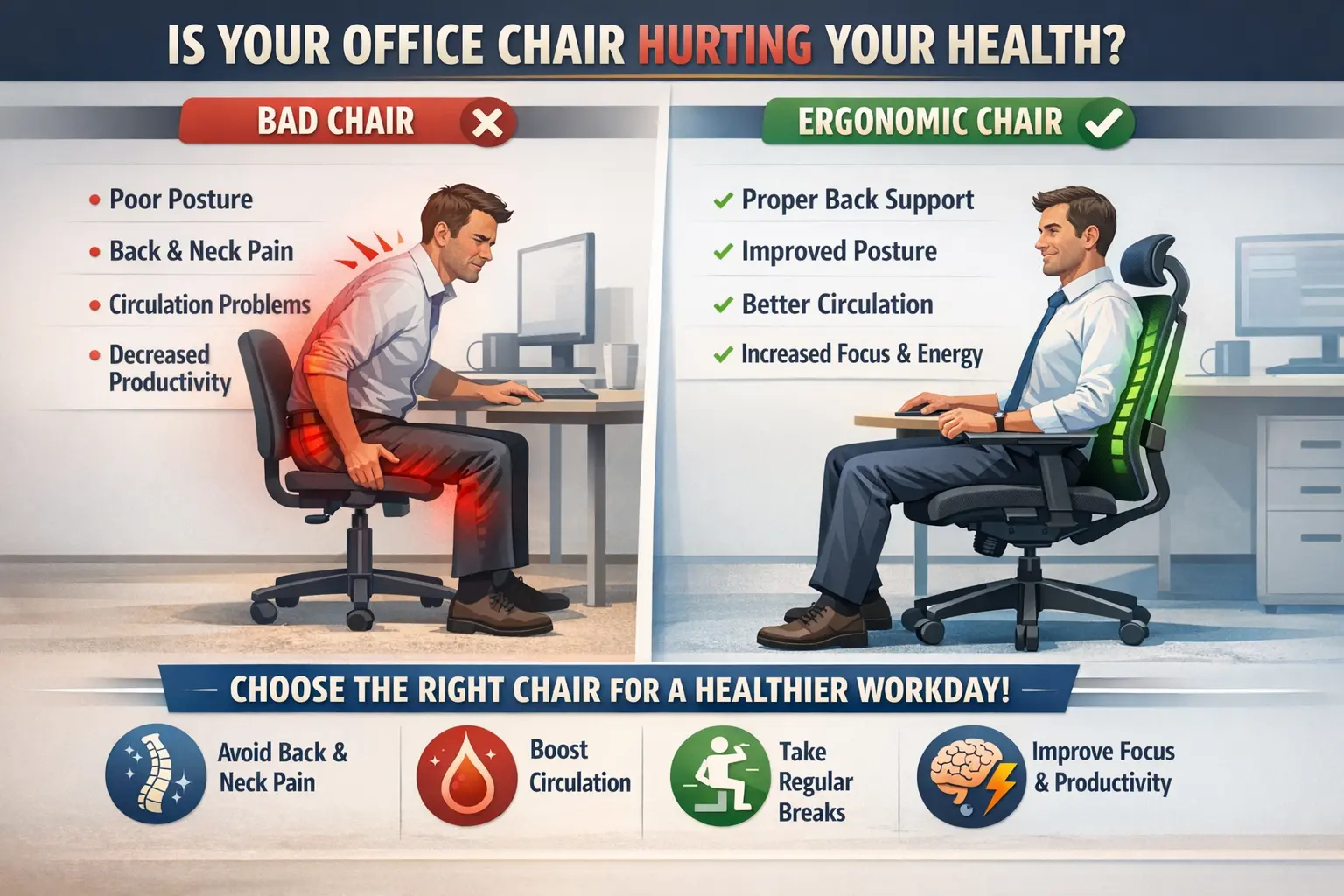 Is your chair hurting your health infographic