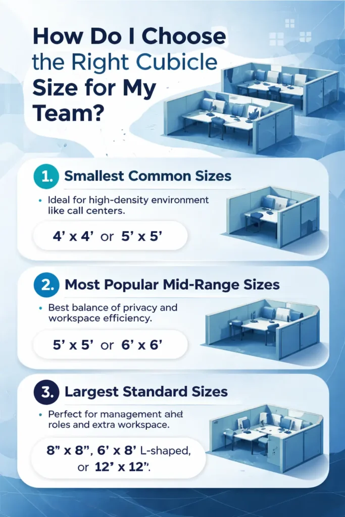 Biggest and Smallest Sizes for Office Cubicles