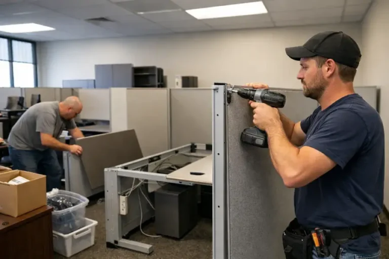 how to disassemble office cubicle