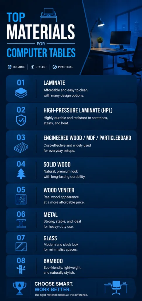 Top Materials for Computer Tables