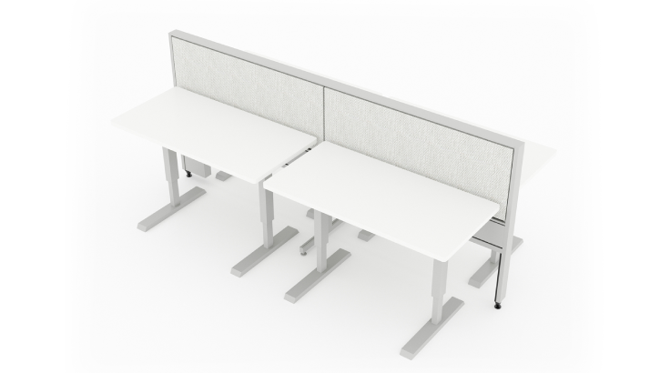 4 Person 48" Wide Power Beam with Height-Adjustable Worksurfaces-product