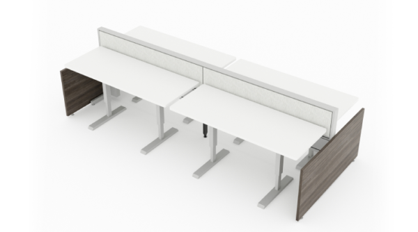 4 Person 60" Wide Power Beam with Height-Adjustable Worksurfaces-product