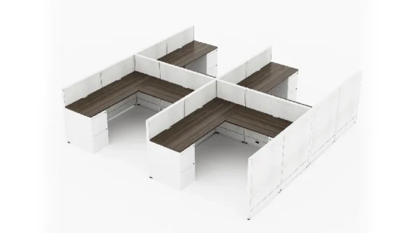 4 Person Low Open 6x6 Corner Cubicle - Quickship-typ1