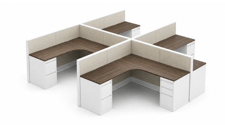 4-Person Open 6x6Corner Cubicle