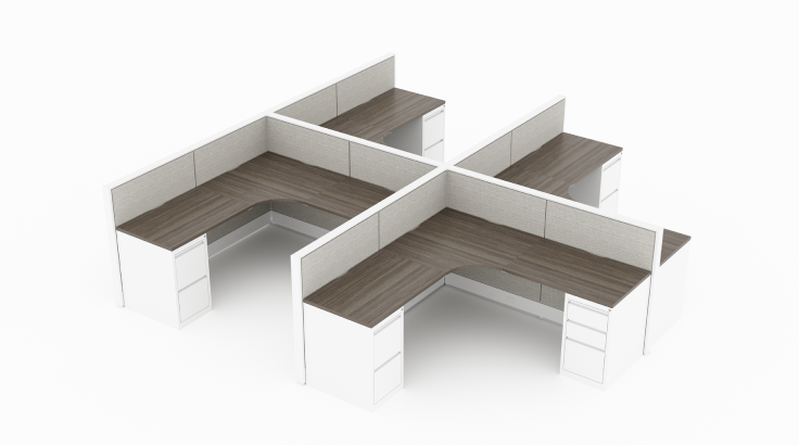 4-Person Open 6x6Corner Cubicle product view
