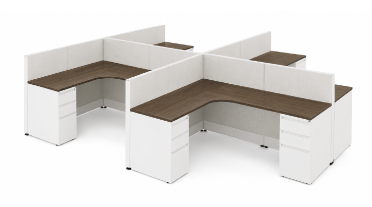 4 Person Open Low Panel 6x6 Corner Cubicle Quickship-typ2
