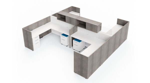 4-Person Private 6x6 Cubicle with Overhead Storage