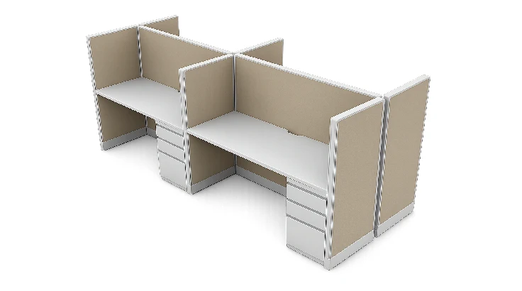 4 Person Semi Private 5' x 2 /Cubicle with Drawer Storage-typ1