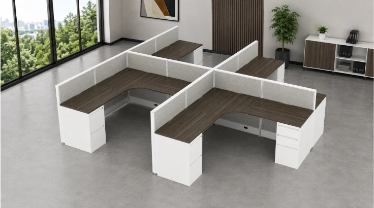4 Person Semi-Private 6x6 Corner Cubicle Pod room view